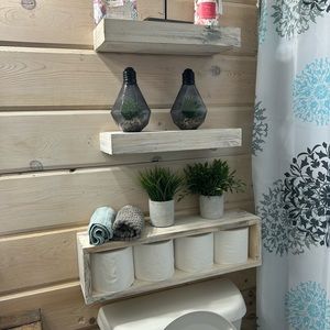 Handmade bathroom 3 pc shelf set